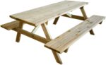 MESA DE PICNIC BANCOS DE MADERA DE PICNIC JARDÍN EXTERIOR CAMPING 170x180x70 cm 122