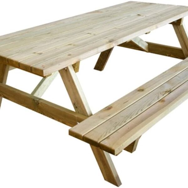 MESA DE PICNIC BANCOS DE MADERA DE PICNIC JARDÍN EXTERIOR CAMPING 170x180x70 cm 122