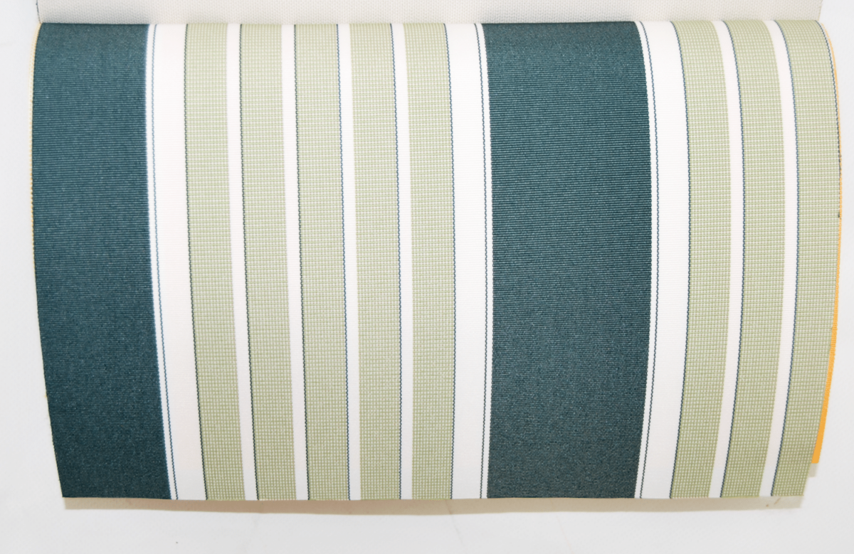 TOLDO SOLAR ENROLLABLE BALCÓN BARRA CUADRADA 2X1.5 MT RAYAS VERDE BLANCO 1821