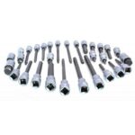 KIT 32 PIEZAS 1/2 VASOS 5-19 BROCAS HEXAGONALES CORTAS LARGAS LLAVES DE VASO CRV 351SA