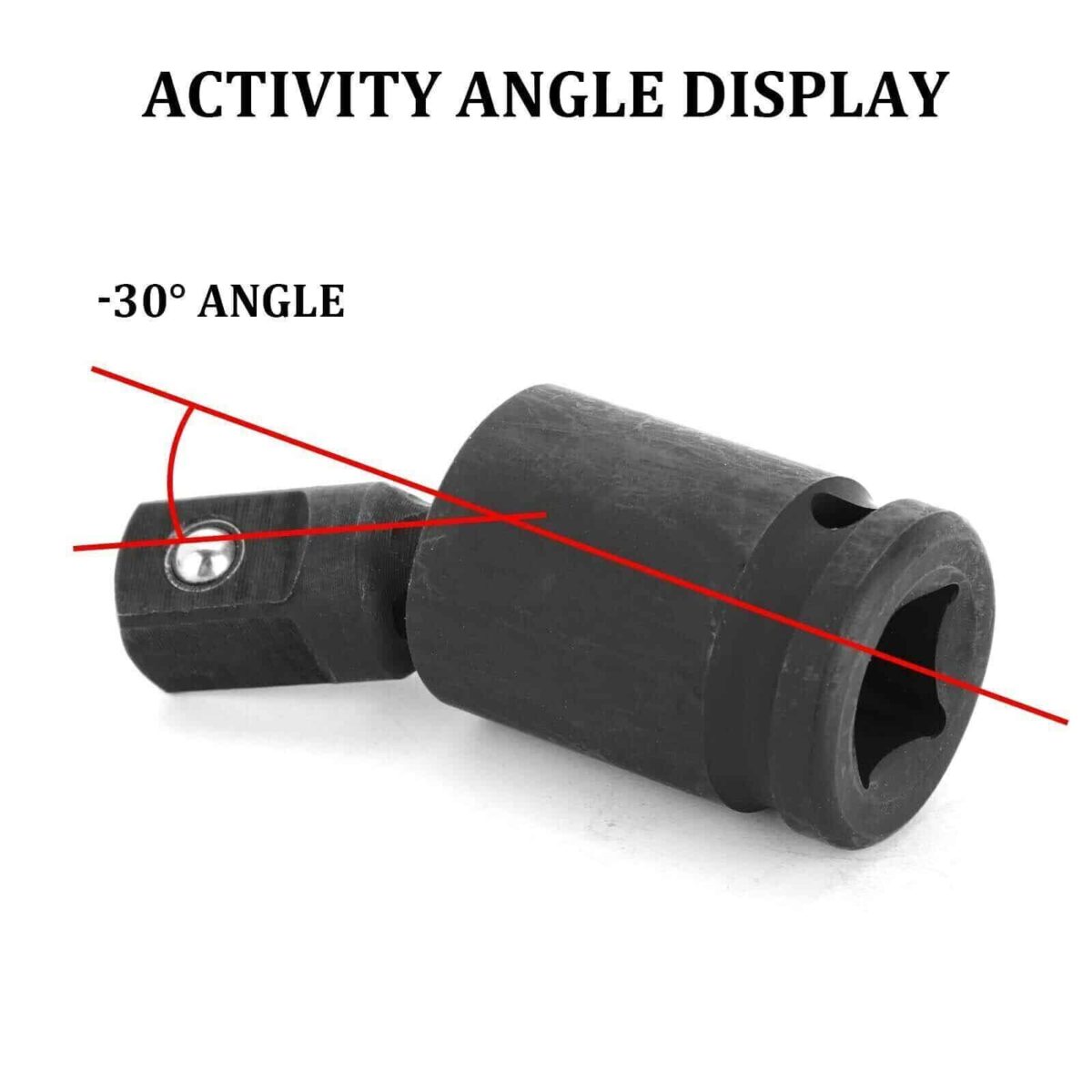 ADAPTADOR DE IMPACTO GIRATORIO NEGRO 3/4 PISTOLA DE AIRE REFORZADA CROMO MOLIBDENO 30° li