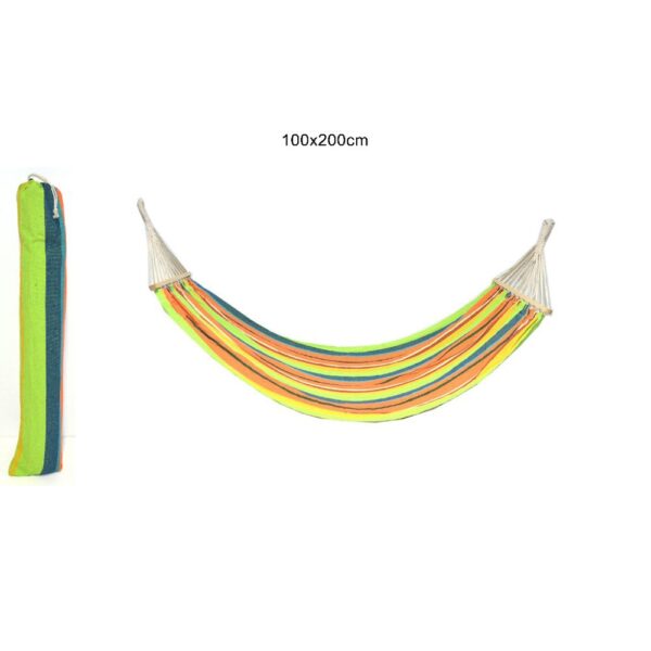 HAMACA DE JARDÍN TELA DOBLE CON TABLA DE MADERA COLUMPIO DE COLOR COLUMPIO 325