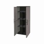 ARMARIO ARMARIO ARMARIO 2 PUERTAS CON PORTA ESCOBA 68X37X163 H cm GRIS 163AP
