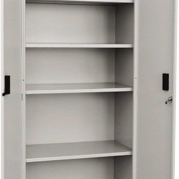 ARMARIO METÁLICO ARMARIO 2 PUERTAS 80x40x180 GRIS 4 ESTANTES EXTERIORES 448