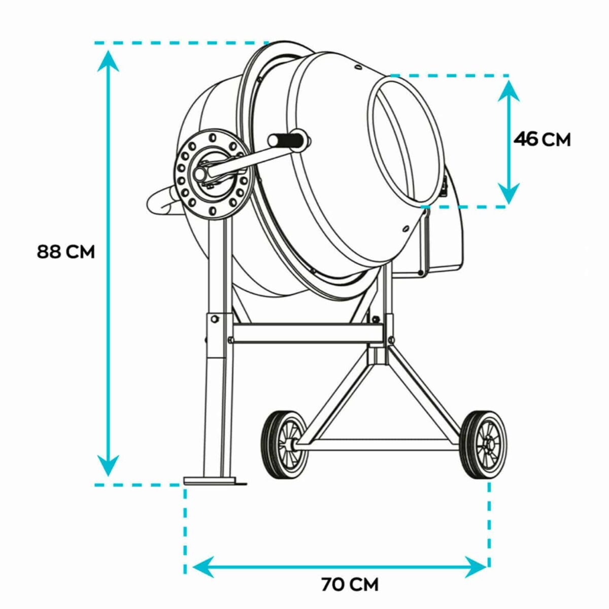 HORMIGONERA HORMIGONERA 70L LT 275W 220V HORMIGONERA HORMIGONERA CON 2 RUEDAS 279