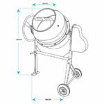 HORMIGONERA 140L 550W 223V HORMIGONERA ELÉCTRICA HORMIGONERA 2 RUEDAS 804