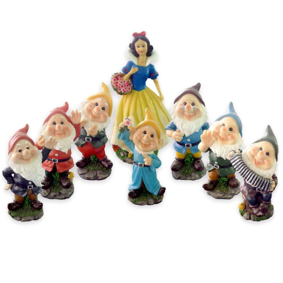 20936 BLANCA COMO LA NIEVE 7 ENANITOS SIETE ENANOS POLIRESINA ENANOS DE JARDÍN ENANOS GNOMOS DE LA PRADERA ESTATUA V