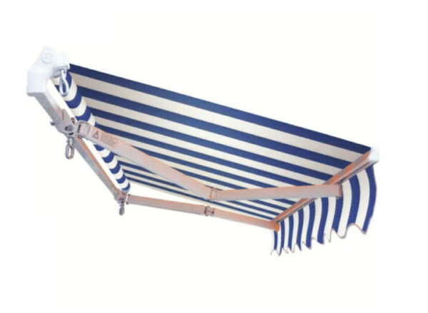 PERSIANA ENROLLABLE DE EXTERIOR BALCÓN 4x2.5 mt RECLINABLE BLANCO/AZUL 317v