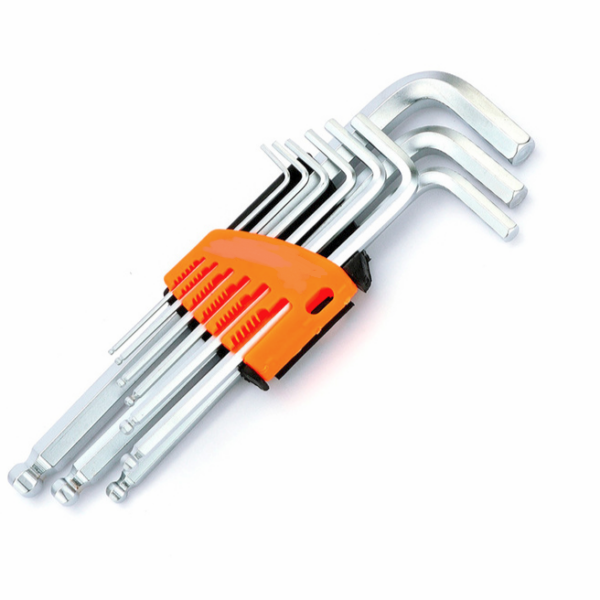 JUEGO DE LLAVES HEXAGONALES 9 PIEZAS LLAVE ALLEN LLAVE DE BOLA 1,5 2 2,5 3 4 5 6 8 10 mm EN983