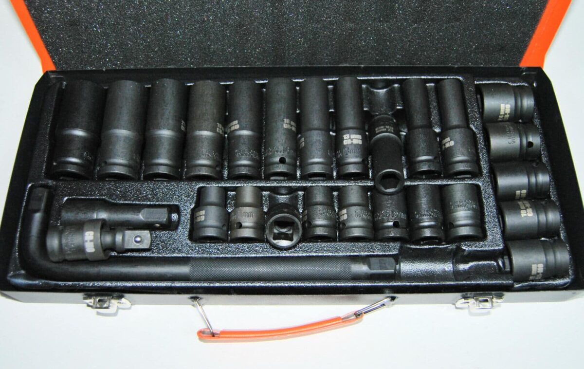 CASQUILLOS 27 PIEZAS DESTORNILLADOR NEUMÁTICO REFORZADO 1/2" 8 24 MM EXTENSIÓN 374