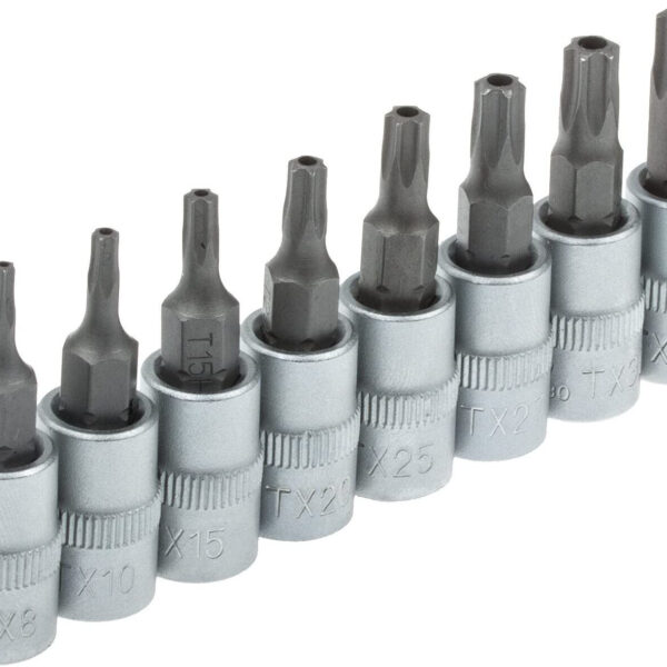 JUEGO DE LLAVES DE VASO TORX 8 PIEZAS TX8 TX40 LLAVES DE 1/4" 37 MM CON AGUJERO 881sa