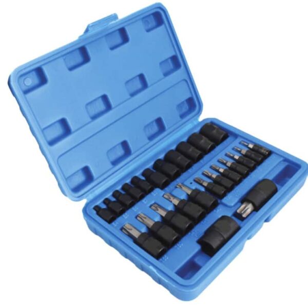 LLAVES DE TUBO LLAVES DE VASO 25 PIEZAS CAJA TORX T10 T60 1/4" 3/8" 1/2" T8 T60 HEMBRA MACHO 48Tsa