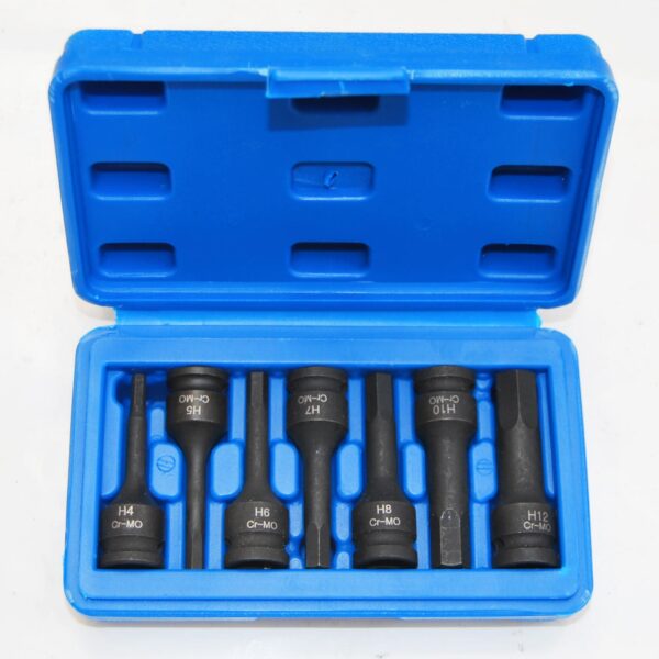 LLAVES DE TUBO DE IMPACTO 3/8 HEXAGONAL H4 H12 7 PIEZAS DE LLAVES DE VASO DE DESTORNILLADOR CAJA 251