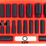 JUEGO DE VASOS: 18 PIEZAS CASQUILLOS XZN ACANALADOS 12 PUNTAS DESTORNILLADOR DE PISTOLA 1/2" c