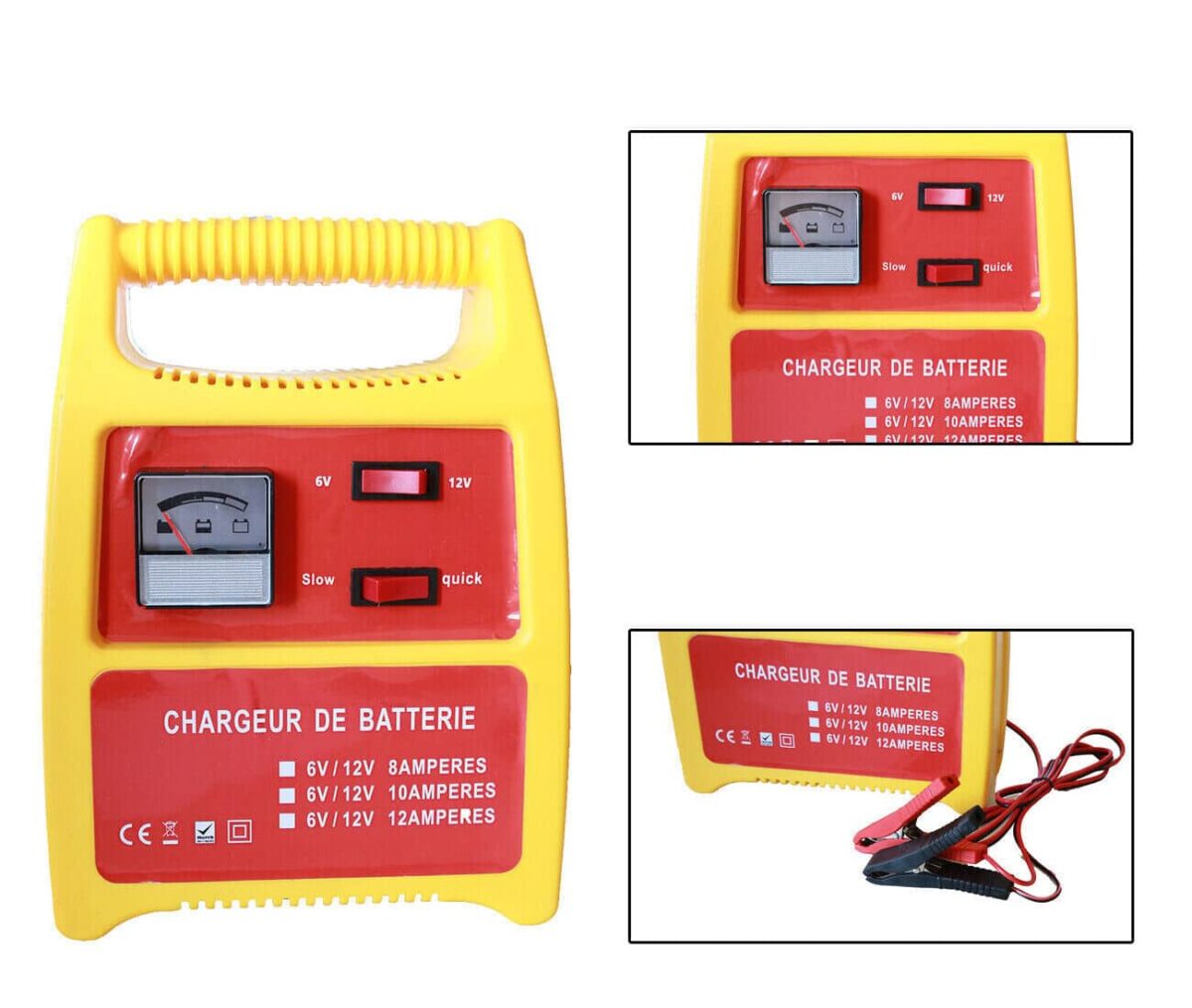 18267 CARGADOR DE COCHE 12V MOTOCICLETA 6V CARGADOR DE BATERÍA 8 12 A CABLE ACCESORIOS 724ec