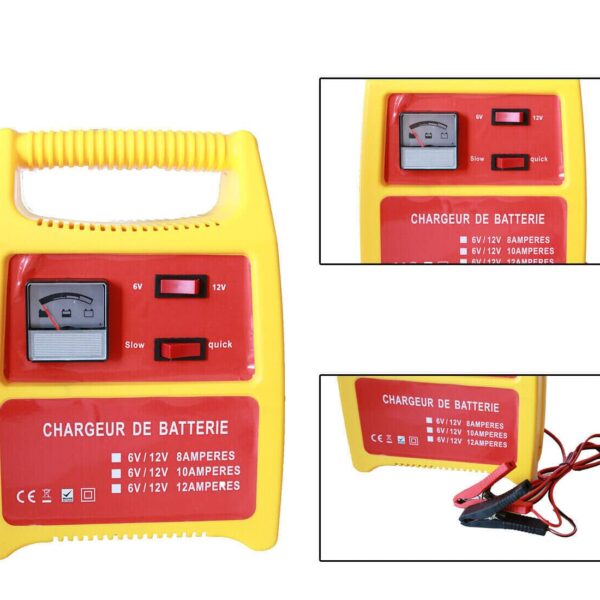 CARGADOR DE COCHE 12V MOTOCICLETA 6V CARGADOR DE BATERÍA 8 12 A CABLE ACCESORIOS 724ec