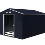 Casa cobertizo caseta trastero jardín caja de herramientas chapa gris 9 m² 3,22x2,77 V02