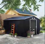 Casa cobertizo caseta trastero jardín caja de herramientas chapa gris 9 m² 3,22x2,77 V02