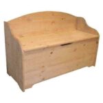 BANCO BAÚL CON RESPALDO MADERA DE PINO NATURAL 100x40x61 CM 075