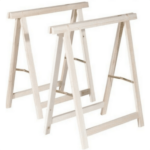 PAR DE CABALLETES PLEGABLES CABALLETE DE MADERA DE ABETO 75x75cm 455