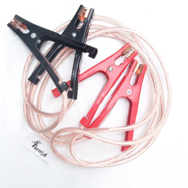 PAR DE CABLES CABLE TRANSPARENTE ABRAZADERAS DE BATERÍA DE COCHE PLANCHA PROFESIONAL 600A