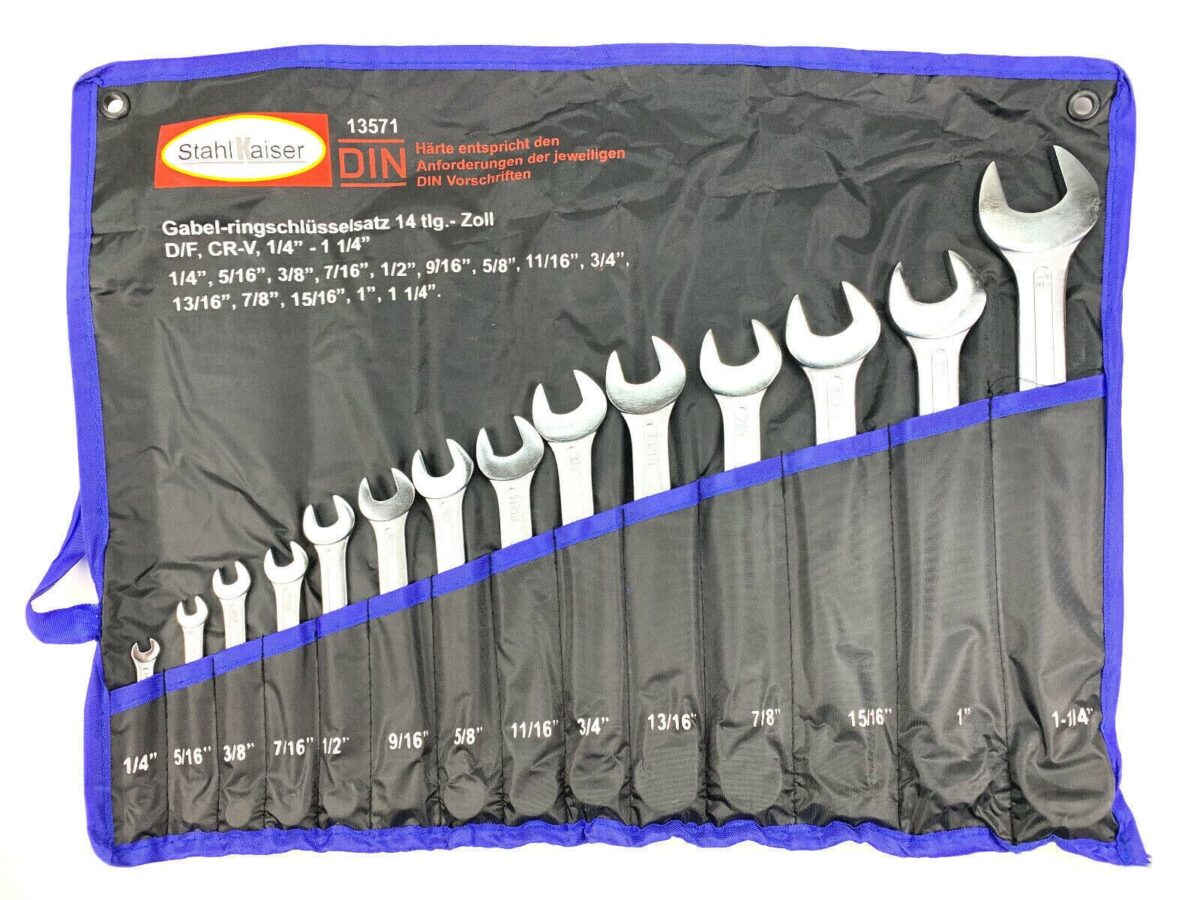 18198 JUEGO DE 14 PIEZAS LLAVES DE BOCA LLAVE COMBINADA DE ESTRELLA PULGADAS DE 1/4" A 1-1/4" 274STH