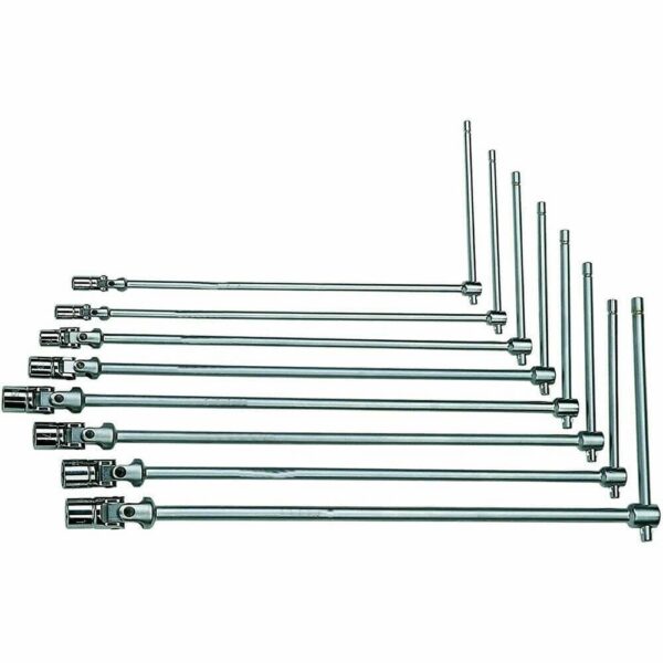 JUEGO 8 PIEZAS LLAVES DE DOBLE ARTICULACIÓN EN FORMA DE T LARGO 8 10 12 13 14 15 17 19 MM ARTICULADAS