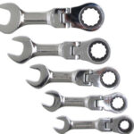 JUEGO DE LLAVES DE TRINQUETE GIRATORIAS ENANAS LLAVES GIRATORIAS CORTAS COMBINADAS 5 PIEZAS 10-19