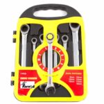 LLAVES COMBINADAS DE TRINQUETE LLAVE DE BOCA ACERO 7 PIEZAS 8 - 19 MM 255 AMARILLO