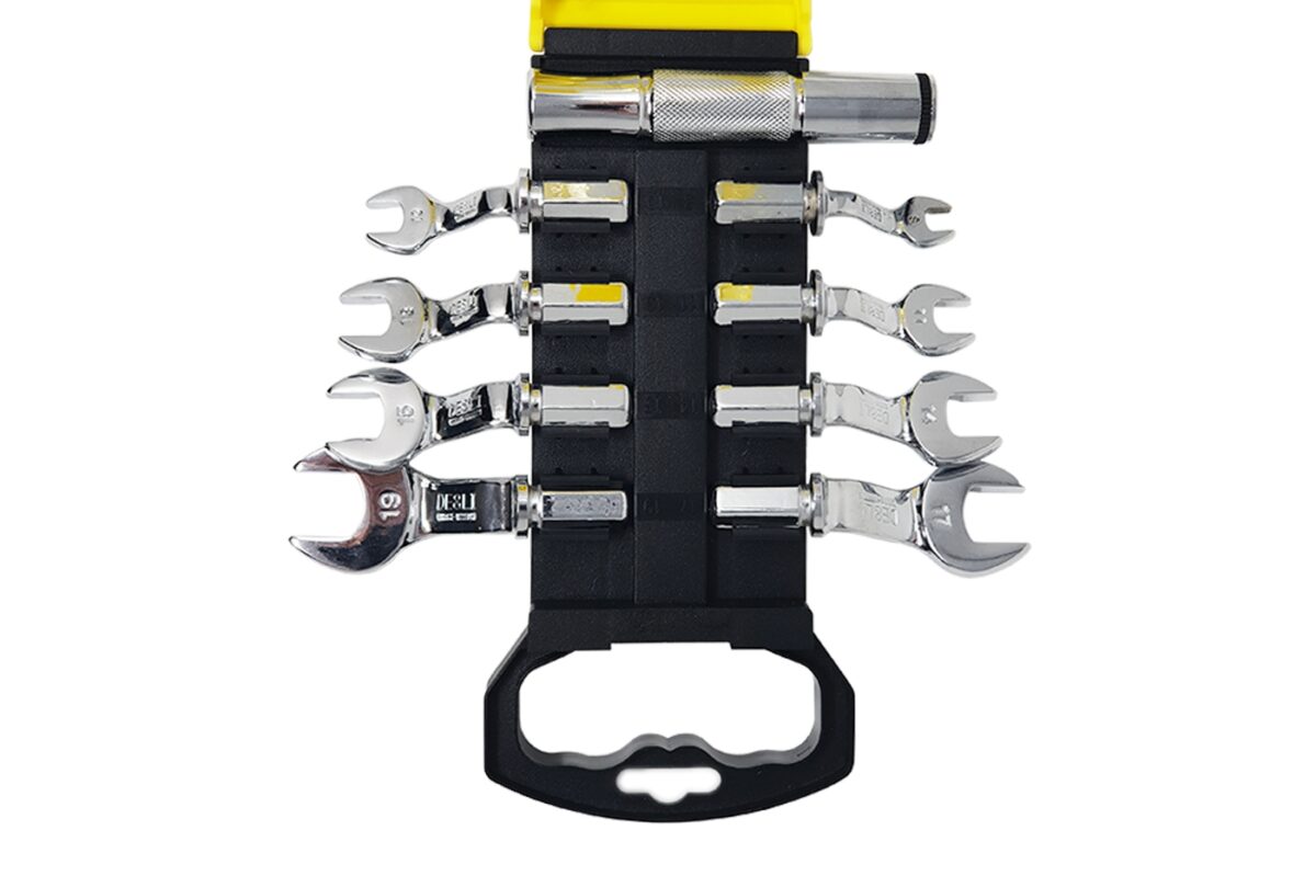 22991 JUEGO 9 PIEZAS LLAVES LLAVE LLAVE DE CUERPO FIJO CABEZA INTERCAMBIABLE 8-19mm