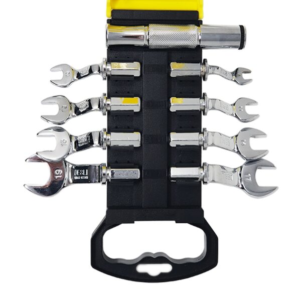 JUEGO 9 PIEZAS LLAVES LLAVE LLAVE DE CUERPO FIJO CABEZA INTERCAMBIABLE 8-19mm