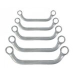 JUEGO DE LLAVES POLIGONALES DOBLES EN FORMA DE U 5 PIEZAS DE 8 A 22 MM CURVADO CROMO VANADIO