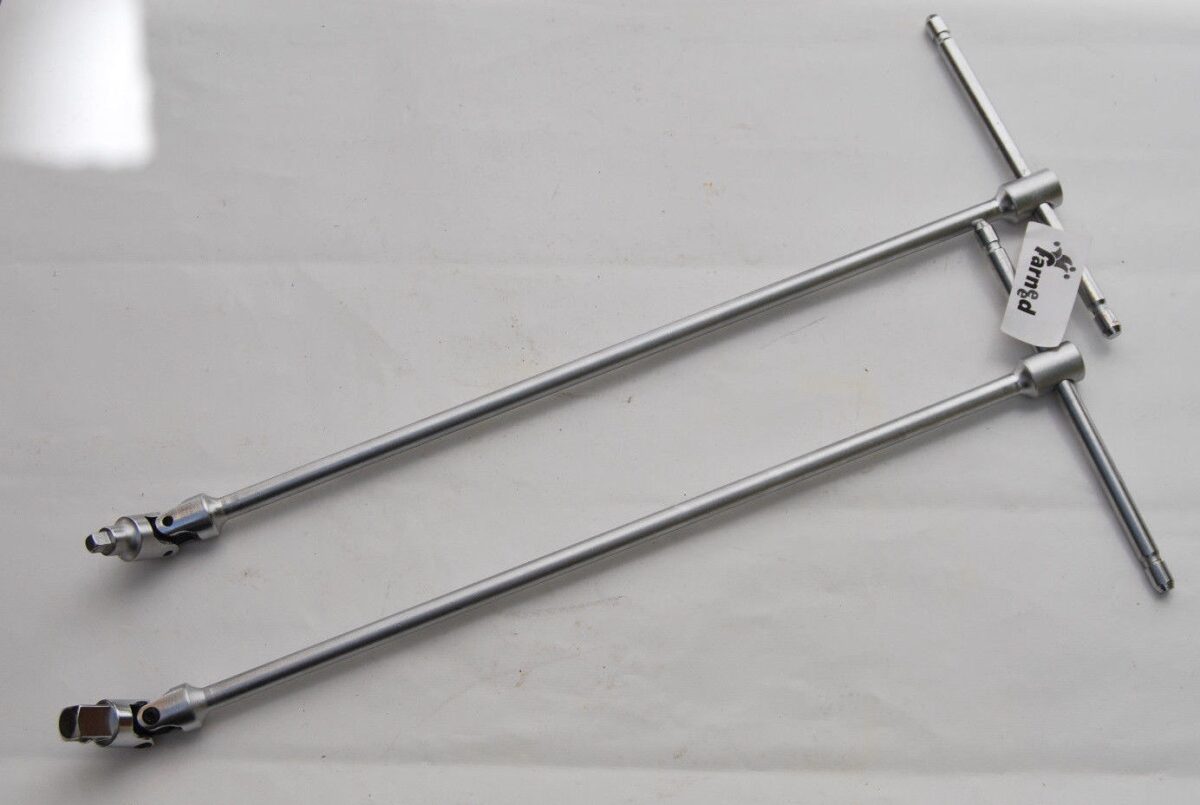 JUEGO DE LLAVES EN T ARTICULADAS LARGAS PARA VASOS CUADRADOS DE 3/8" Y 1/4"