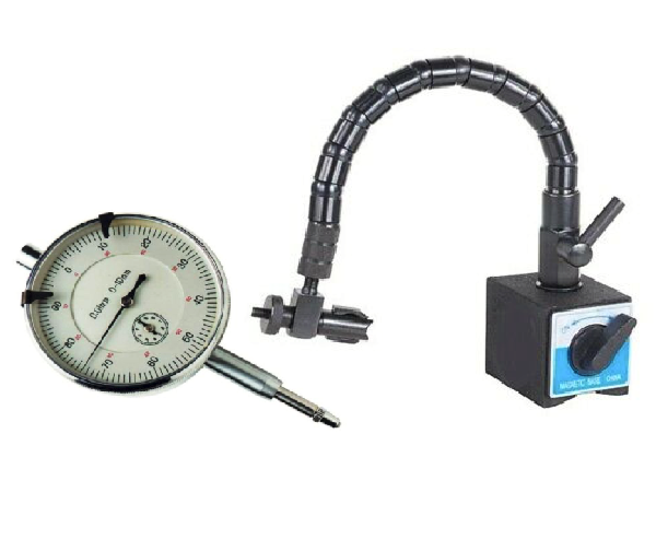 BASE MAGNÉTICA ARTICULADA CON TORNO DE FRESADO DE COMPARADOR CENTESIMAL A2