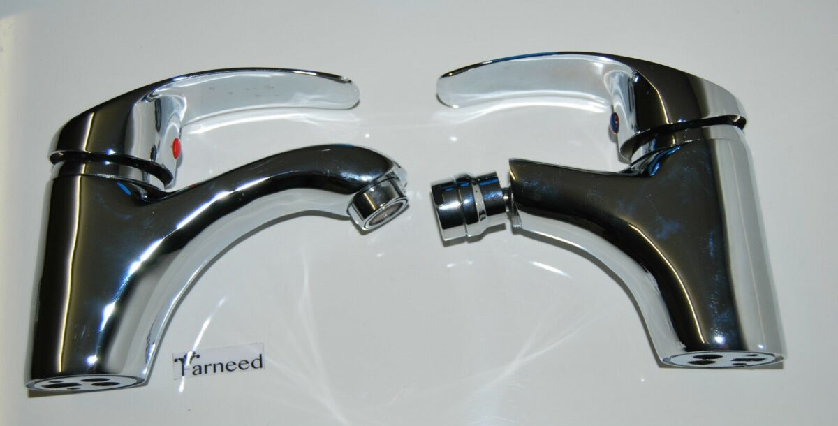 PAR DE GRIFERÍAS LAVABO BIDÉ BAÑO LATÓN CROMADO CON MANGUERAS FLEXIBLES