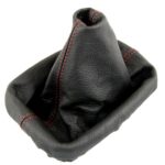 CUBIERTA DE ENGRANAJES DEL COCHE CAJA DE CAMBIOS AUTOBOLE POMO UNIVERSAL NEGRO ROJO COSTURAS