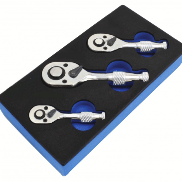 SET 3 PIEZAS MINI TRINQUETES ENANOS 1/2" 3/8" 1/4" TRINQUETE NANO 72 DIENTES 72S sa