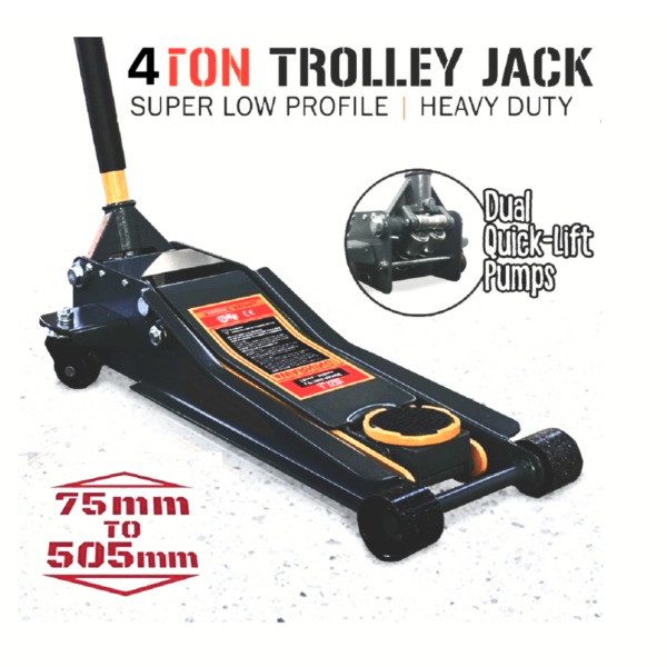 CRICK AUTO 4 TONELADAS DE PERFIL BAJO DOBLE PISTÓN BAJO CARRO DE TALLER GATO BAJO