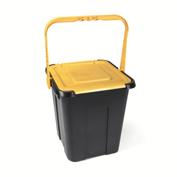 Cubo de basura contenedor de recogida de residuos de plástico amarillo 20 lt 076du