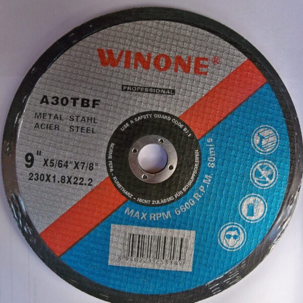 KIT 5 PIEZAS CUCHILLAS DISCO DE CORTE AMOLADORA ANGULAR DE HIERRO FLEX 230 mm 6600