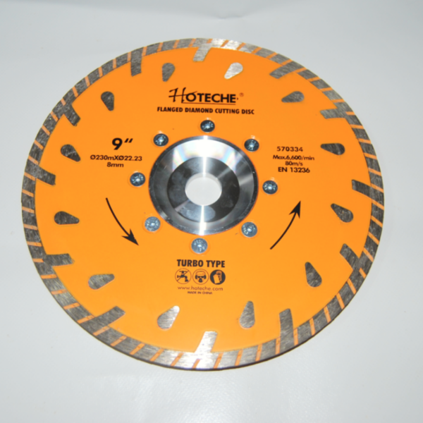 DISCO DE DIAMANTE PIEDRA BRIDADA HORMIGÓN Ø230 mm 230x22.23 8mm MOLINILLO