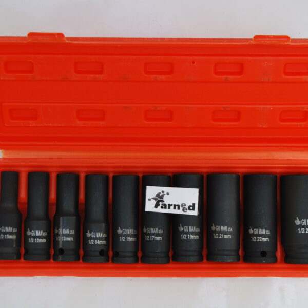 JUEGO DE VASOS LARGOS REFORZADOS 1/2" DESTORNILLADOR NEUMÁTICO DE IMPACTO 10-24mm