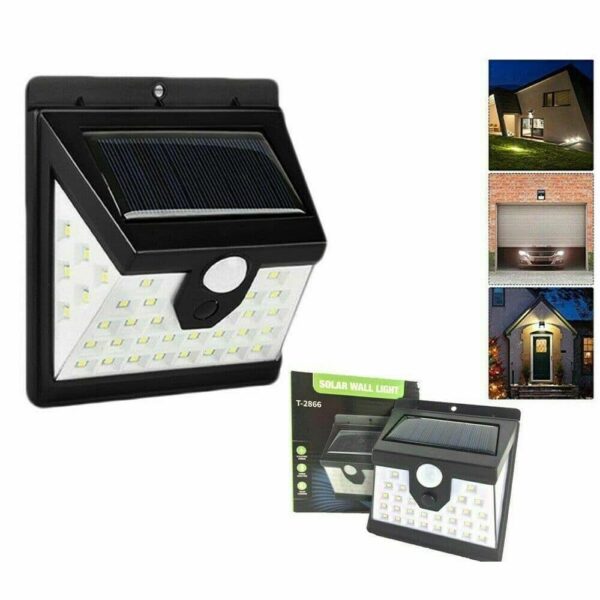 FOCO FARO 40 LED PANEL SOLAR SENSOR DE MOVIMIENTO CREPUSCULAR T-2866