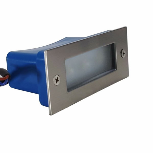 ESCALÓN EMPOTRABLE LED RECTANGULAR EXTERIOR 2W LUZ FRÍA 6500K 083