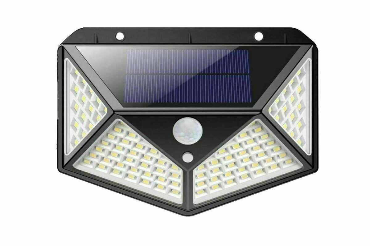 20905 FARO DE 100 LED CON PANEL SOLAR Y SENSOR DE MOVIMIENTO FOCO CREPUSCULAR 147
