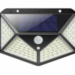 FARO DE 100 LED CON PANEL SOLAR Y SENSOR DE MOVIMIENTO FOCO CREPUSCULAR 147
