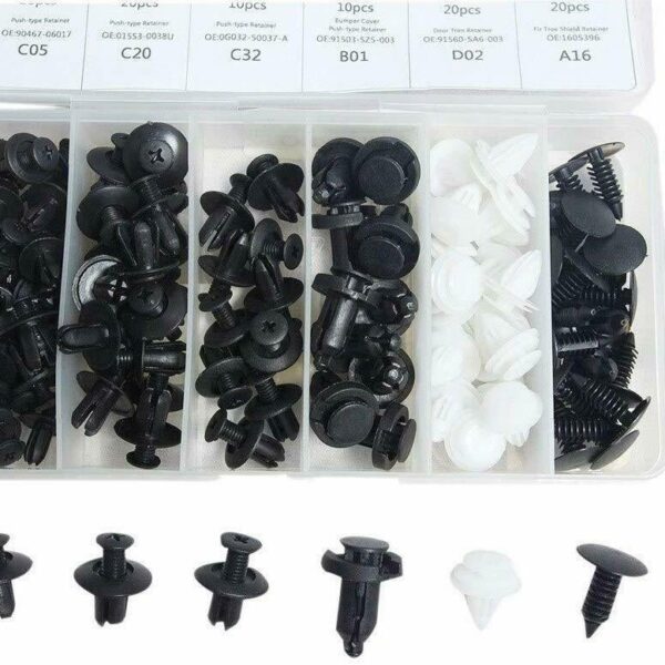 ACCESORIOS CLIP 100 PIEZAS CUERPO ENCLAVAMIENTO TOPES DE PARACHOQUES PANELES DE PUERTA 244