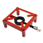 ESTUFA DE GAS ESTUFA 40 x 40 x 19 CON QUEMADOR DE HIERRO FUNDIDO ROJO