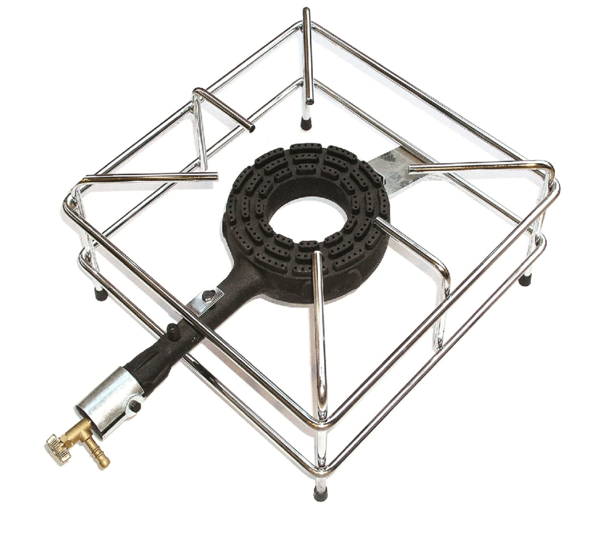 ESTUFA ESTUFA CM 40X40 7,5kw ACERO INOXIDABLE CROMADO BOMBONA QUEMADOR DE GAS EN HIERRO FUNDIDO