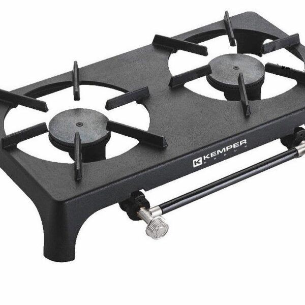 ESTUFA DE GAS DE HIERRO FUNDIDO 2 QUEMADORES ESTUFA DE CAMPING 718 KEMPER